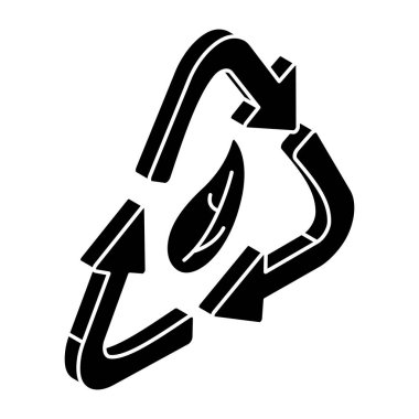 Conceptual flat design icon of eco recycling 