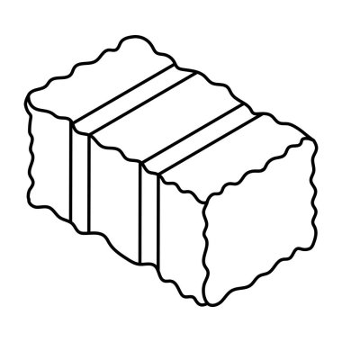 Düz dizayn edilmiş saman balyası. 