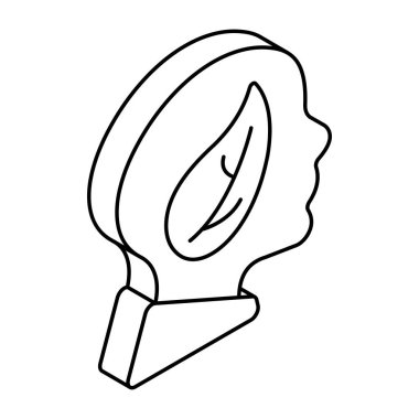 Trendy design icon of ecological mind