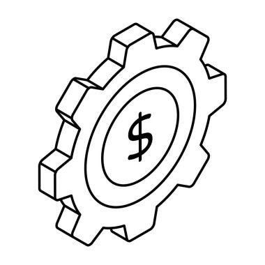 Para ayarının modaya uygun tasarım simgesi 