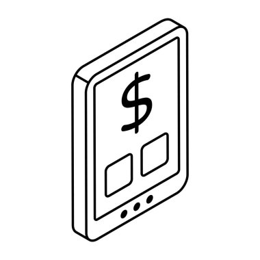 Taşınabilir paranın renkli tasarım simgesi