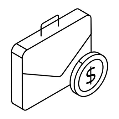 Para çantasının modern tasarım simgesi 