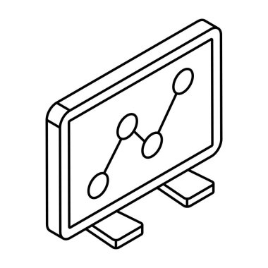 Çokçizgi grafiğinin renkli tasarım simgesi