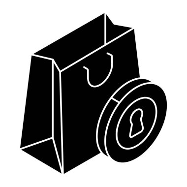 Güvenli alışveriş için güzel bir tasarım simgesi 