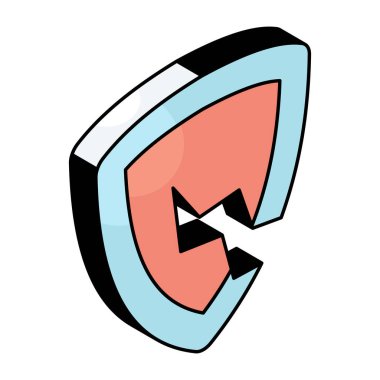 Güzel bir tasarım simgesi kırık bir kalkan