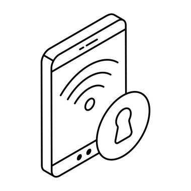 Güvenli kablosuz ağ için mükemmel tasarım simgesi