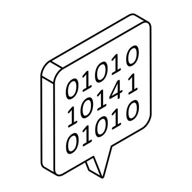 İkili veri sohbetinin yaratıcı tasarım simgesi