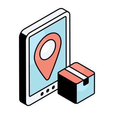 Mobil parsel konumu için mükemmel tasarım simgesi 