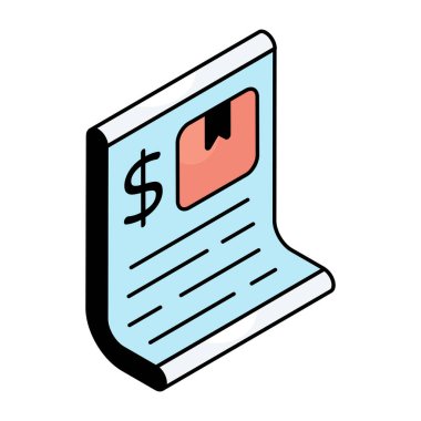 A unique design icon of invoice