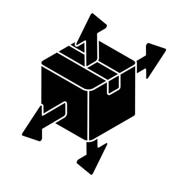 Paket yönlerinin düzenlenebilir tasarım simgesi