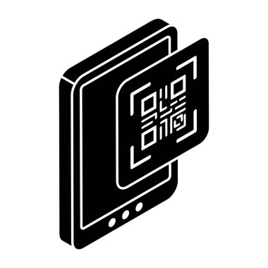 Flat design icon of mobile barcode