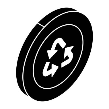 Geri dönüşümün kavramsal düz tasarım simgesi