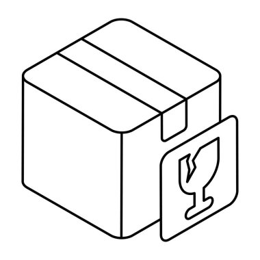 Kırılgan paketin değiştirilebilir simgesi