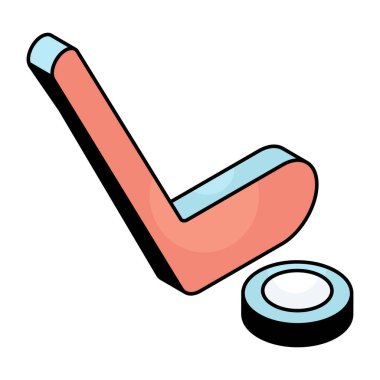 Buz hokeyinin düz tasarım ikonu.