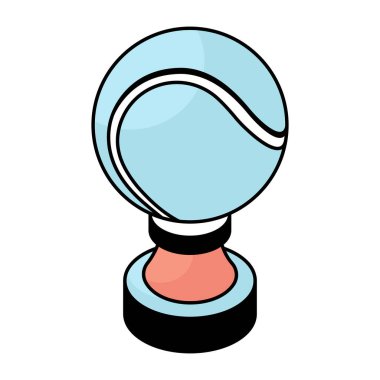 Tenis kupasının düz tasarım ikonu.