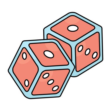 A flat design, icon of ludo dices