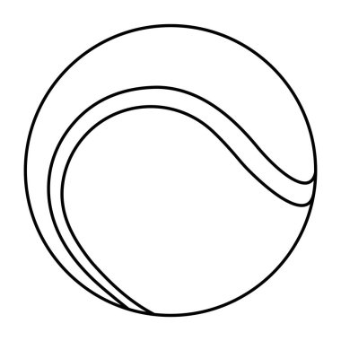 Düz dizayn edilmiş bir tenis topu ikonu