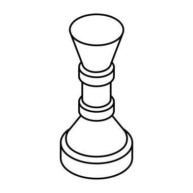 Strateji oyun simgesi, satranç piyonunun düz tasarımı 