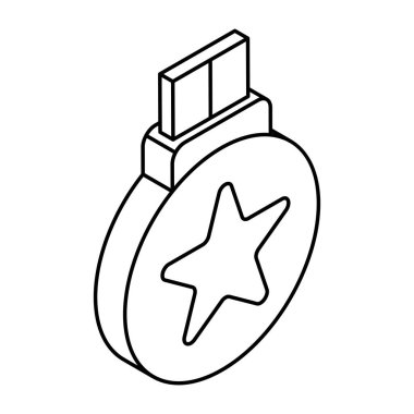 Düz dizaynda 1. pozisyon başarı madalyası simgesi