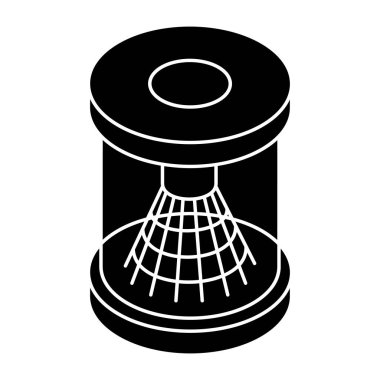 Badminton birdie simgesi, mekik horozunun düz tasarımı