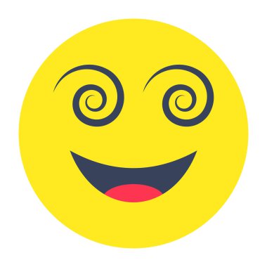 Baş döndürücü emojinin renkli tasarım simgesi