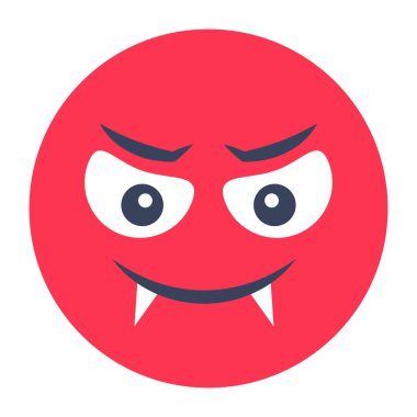 Vampir emojisinin renkli tasarım simgesi.
