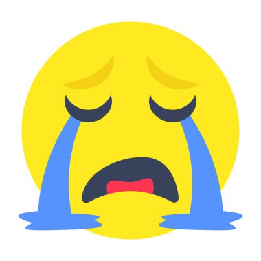 Ağlayan yüzün yaratıcı tasarım simgesi