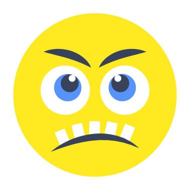 Ciddi emojinin vektör tasarımı