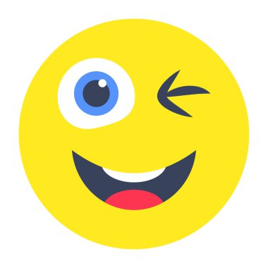 Bir göz emojisinin düz yuvarlak tasarım simgesi
