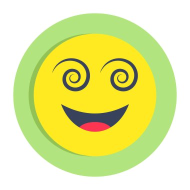 Baş döndürücü emojinin renkli tasarım simgesi