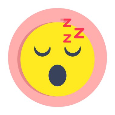 Düzenlenebilir düz yuvarlak uyku emojisi tasarımı