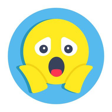 Şaşırmış emoji simgesi, düzenlenebilir vektör