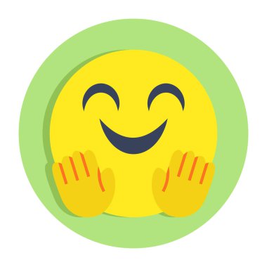 Emoji 'ye sarılmanın yaratıcı bir tasarım simgesi.