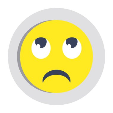 Şaşırmış emoji simgesi, düzenlenebilir vektör