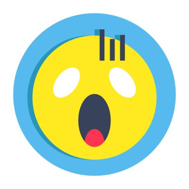 Şaşırmış yüzün yaratıcı tasarım simgesi.