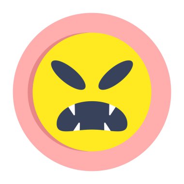 Kızgın emoji simgesi, düzenlenebilir vektör
