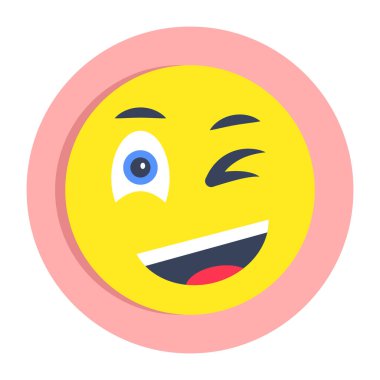 Göz kırpan emojinin vektör tasarımı