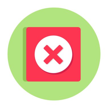 Çapraz işaretin kavramsal düz tasarım simgesi