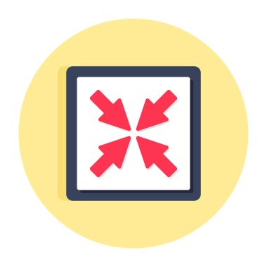 İçe doğru okların düzenlenebilir tasarım simgesi