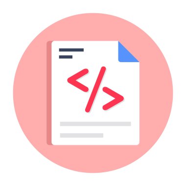 Kodlama dosyasının düzenlenebilir tasarım simgesi