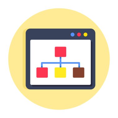 Concept flat design icon of web hierarchy