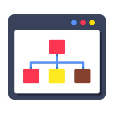 Concept flat design icon of web hierarchy