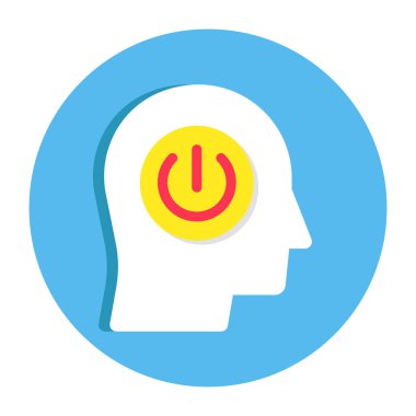 Kapalı zihnin düz tasarım simgesi