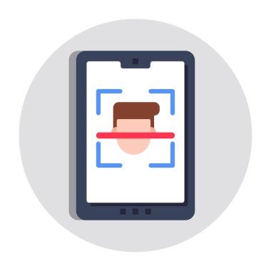 Mobil yüz taramasının mükemmel tasarım simgesi