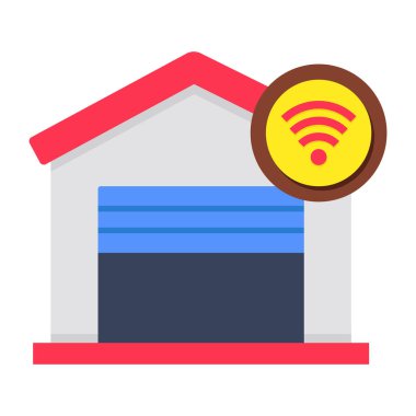 Akıllı garajın düz tasarım simgesi