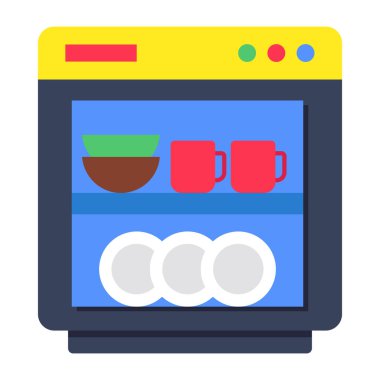 Bulaşık makinesinin modern tasarım simgesi.