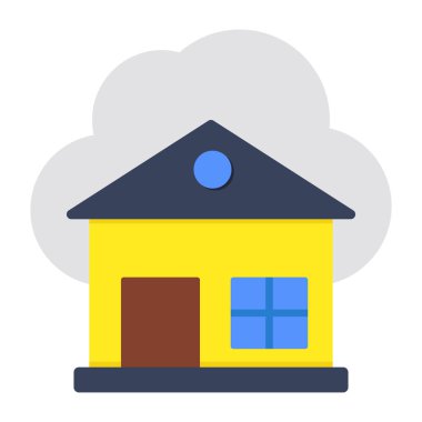 Ev bulutunun yaratıcı tasarım simgesi