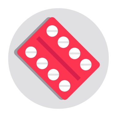 An editable design icon of pills strip