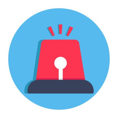 Dönen kırmızı ışık simgesi, sirenin vektör tasarımı