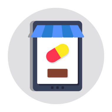 Çevrimiçi eczanenin modern tasarım simgesi